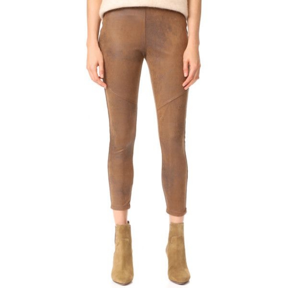 NWOT FREE PEOPLE faux Suade pants,vegan leather leggins  brown…